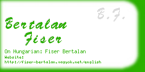 bertalan fiser business card